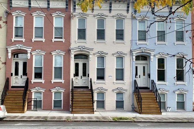 Renovated historic row houses at Clinton Avenue Apartments in Albany's Arbor Hill neighborhood