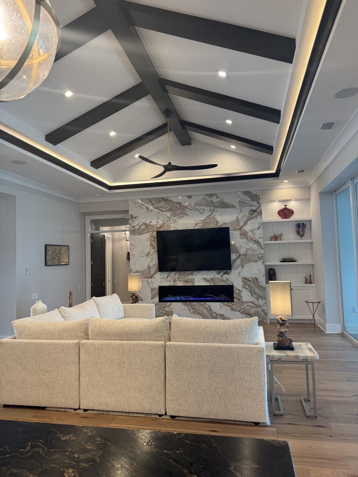 A finished DK Homes living room