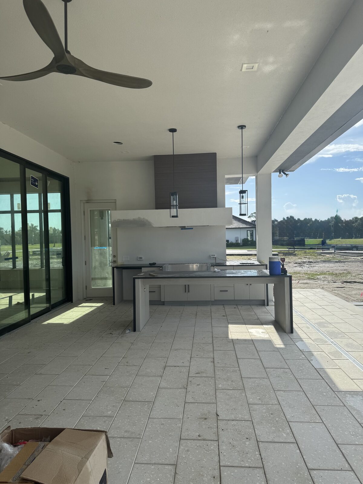 A DK Homes patio nearing completion