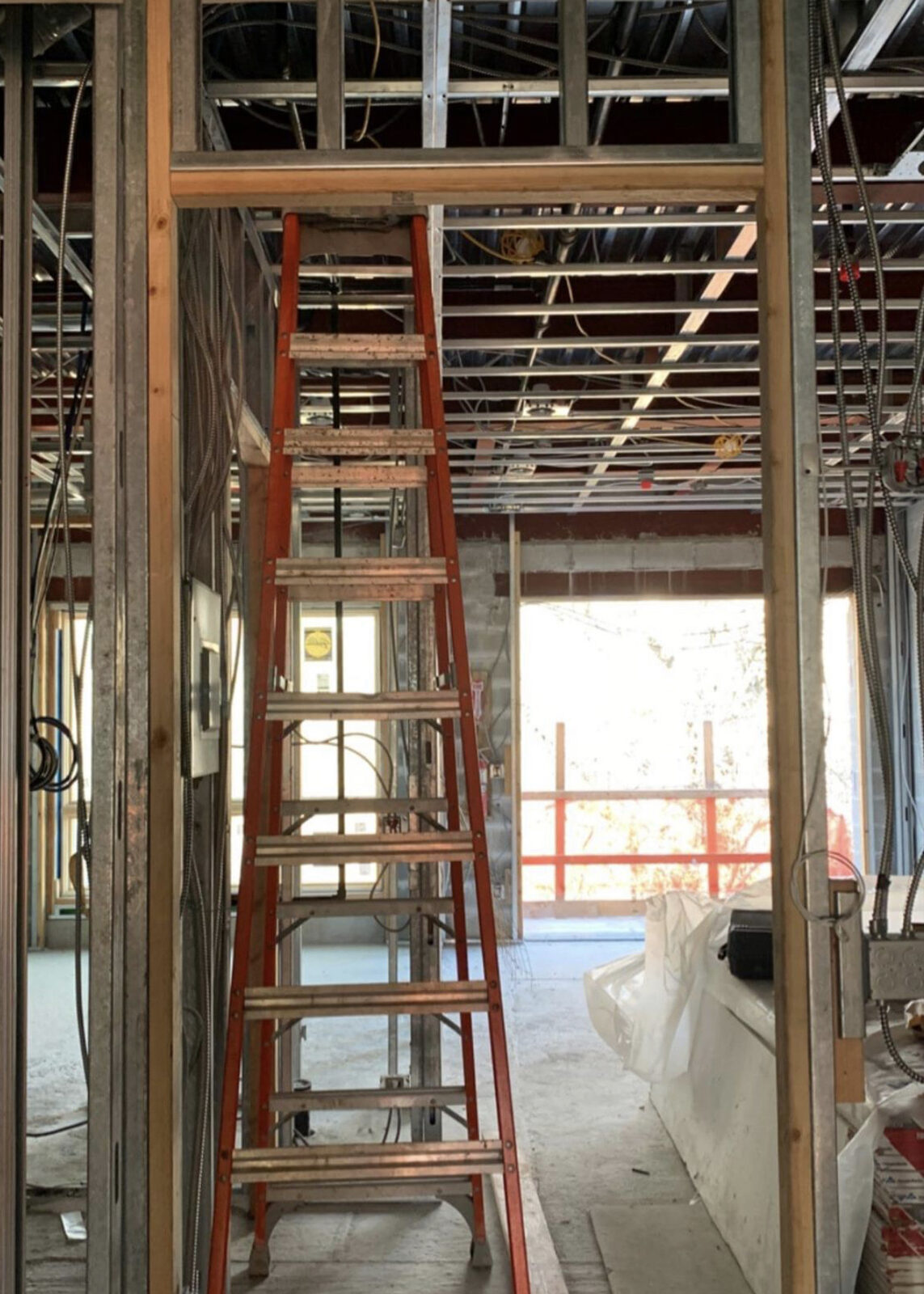 Interior framing at a DK Homes construction site