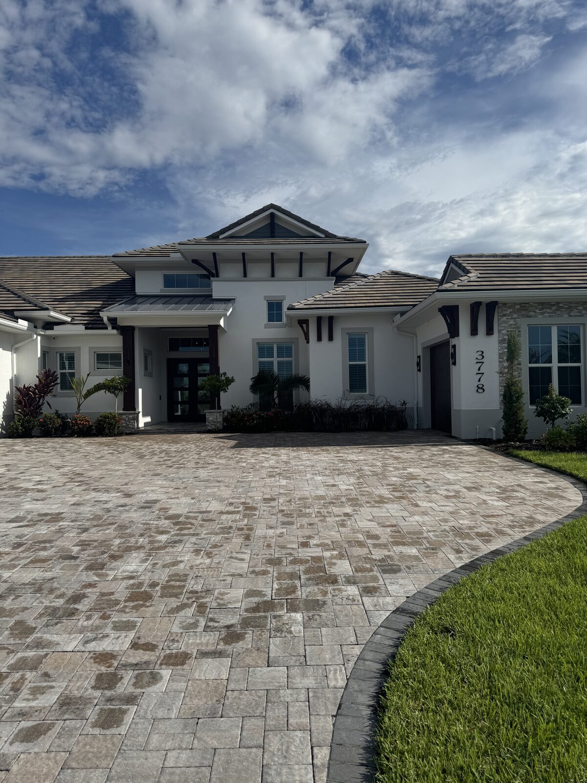 Exterior of a finished multi-unit townhome-style building
