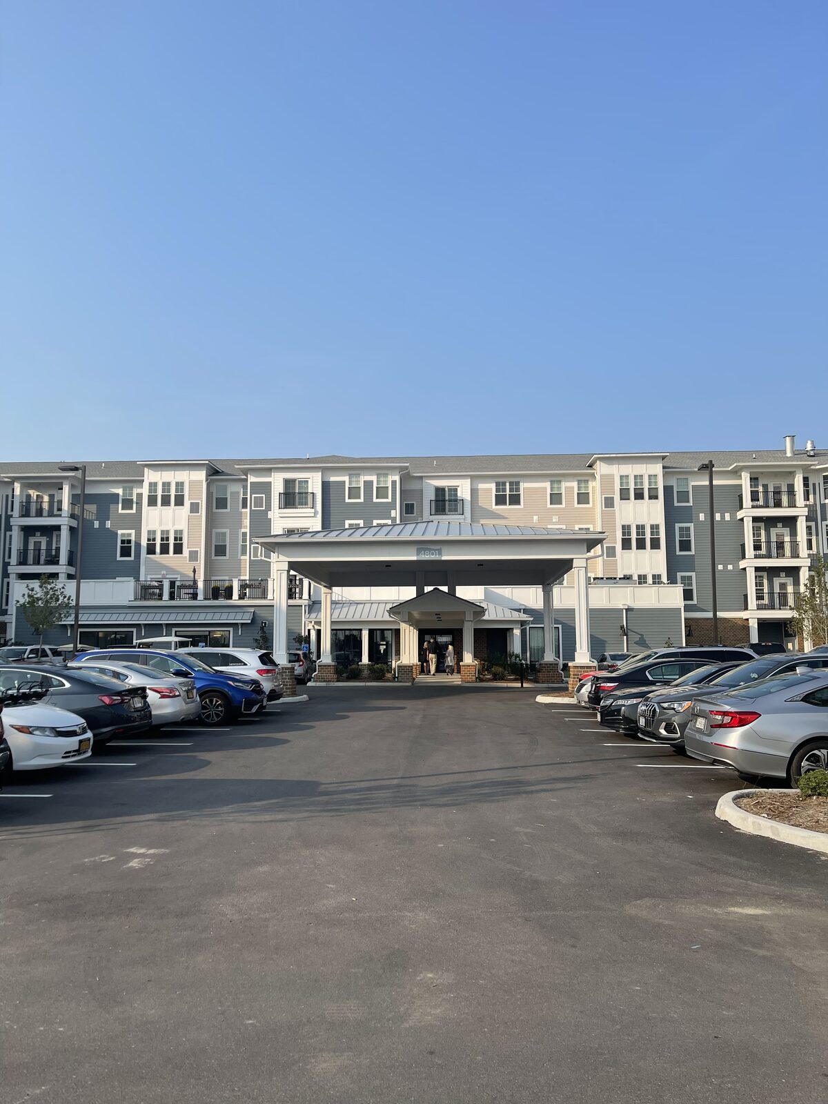 Exterior entrance of a completed LoneStar Kaufman apartment building