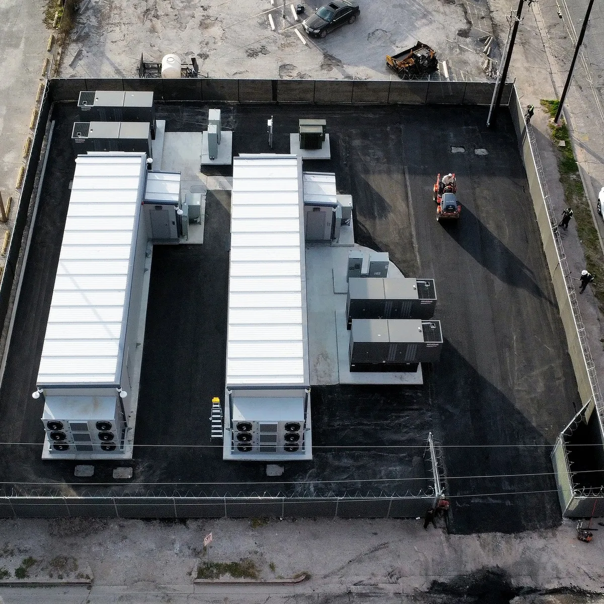 Aerial view of the ZeroPoint Micro Data Center prototype deployment site in Detroit, Michigan