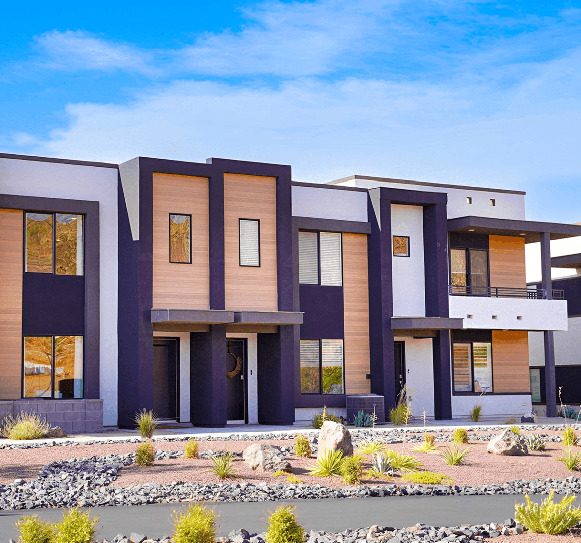 Stylish architectural design in residential building