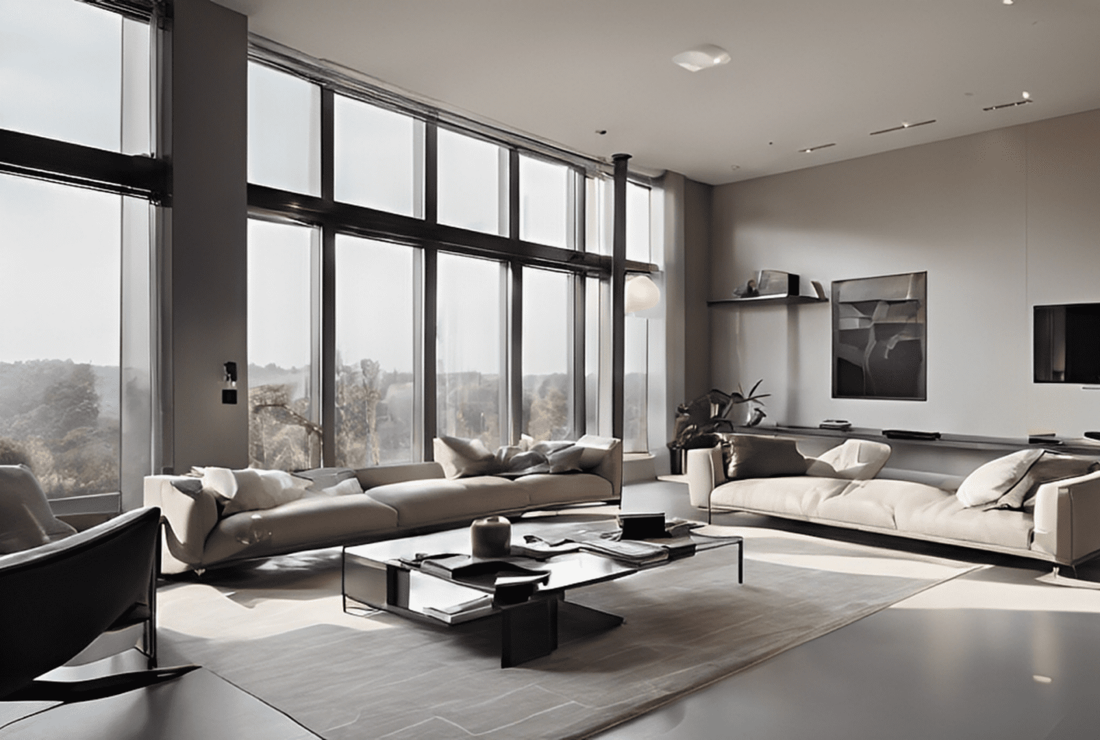 Spacious lounge area with natural light