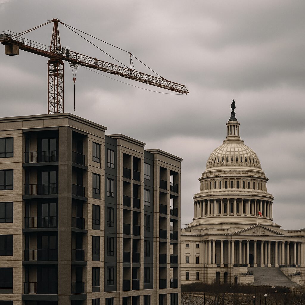 Construction crane near Capitol building