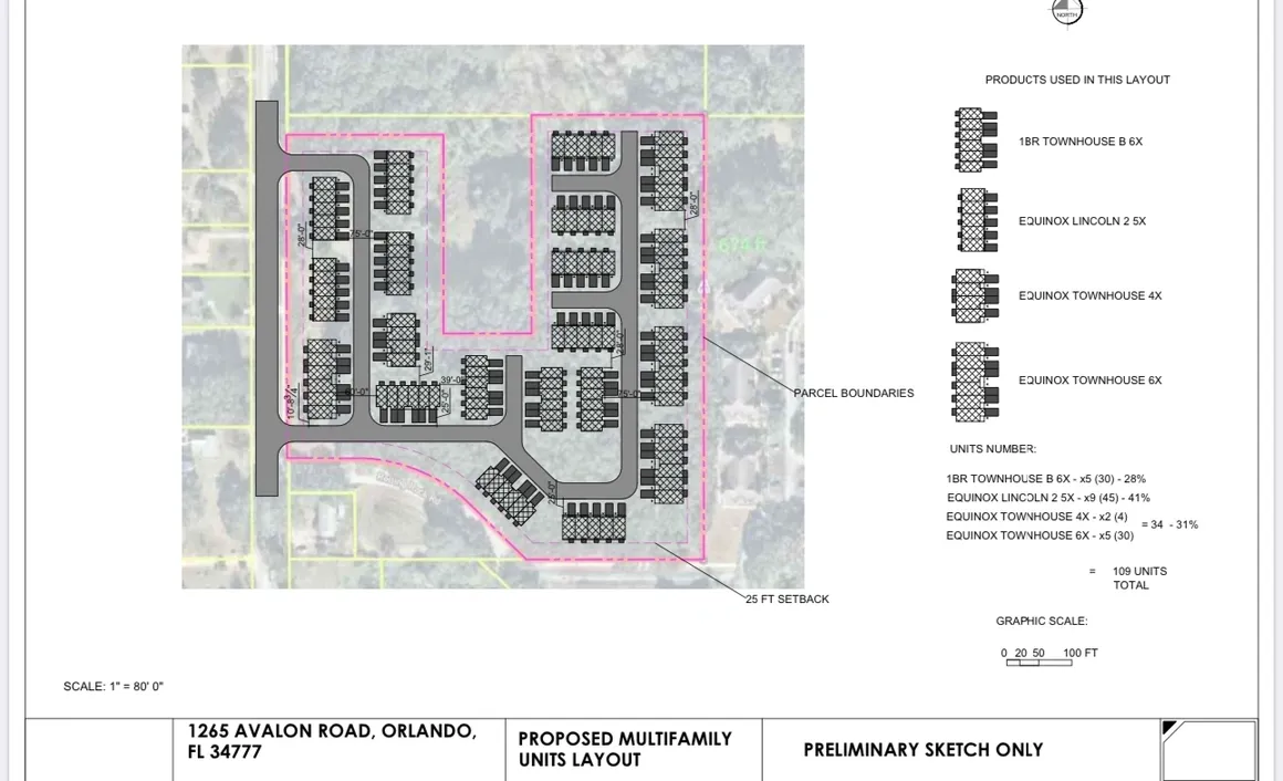 Preliminary sketch of housing development