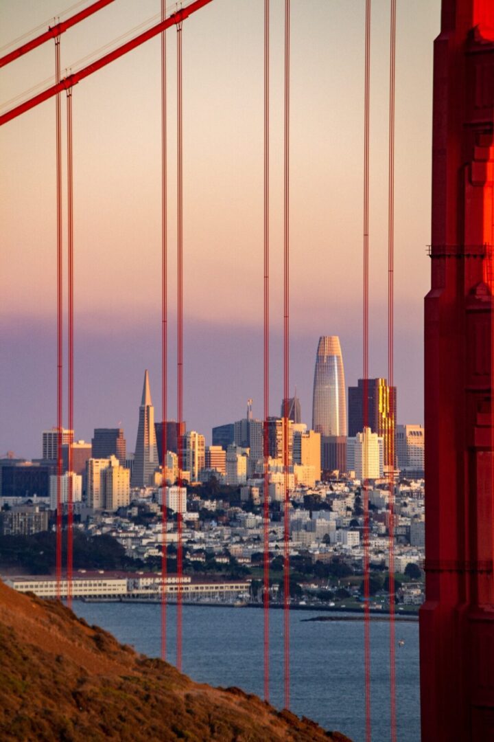 San Francisco skyline at sunset