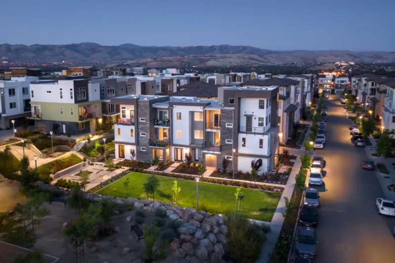 Contemporary townhouses with street view