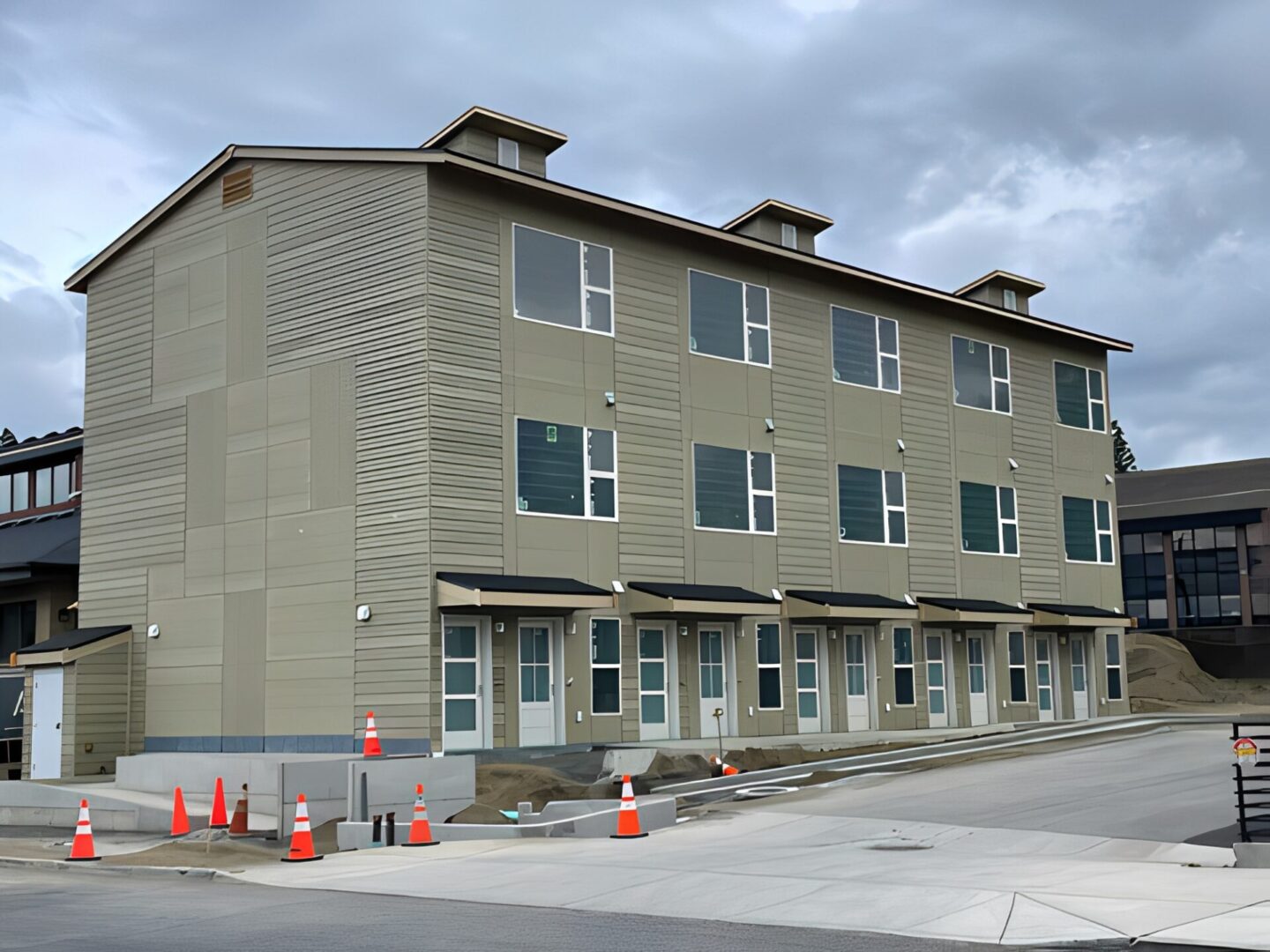 Newly constructed apartment building exterior