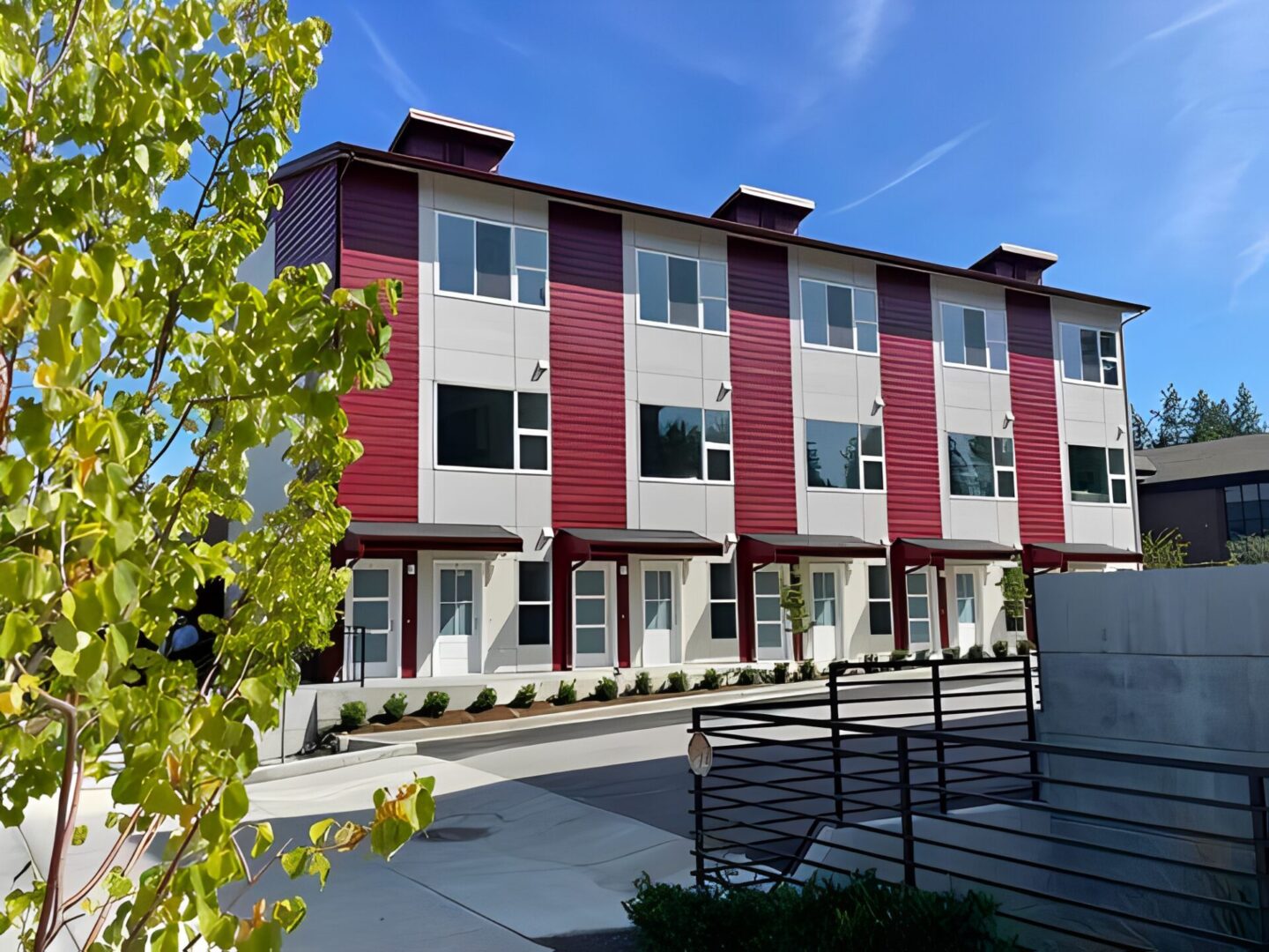 New residential building in urban area